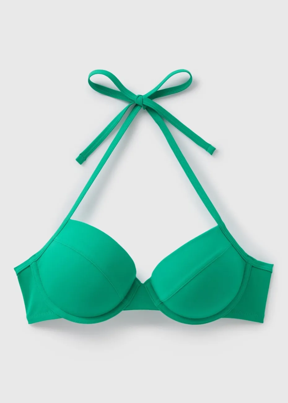 Green Cupped Bikini Top