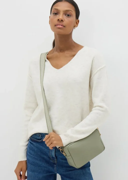 Green Faux Leather Camera Bag