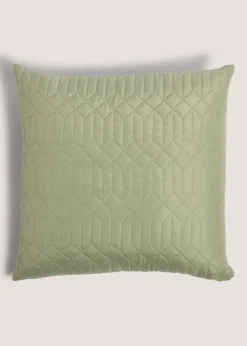 Green Geo Print Pinsonic Cushion (40cm x 40cm)