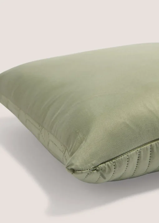 Green Geo Print Pinsonic Cushion (40cm x 40cm)