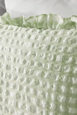Green Gingham Seersucker Duvet Set