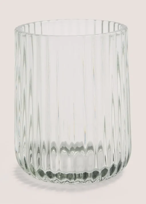 Green Glass Ribbed Tumbler