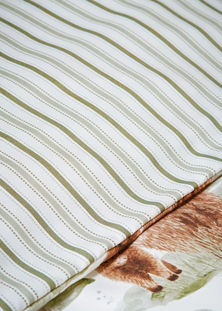 Green Highland Cow Duvet Set