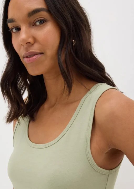Green Longline Vest Top