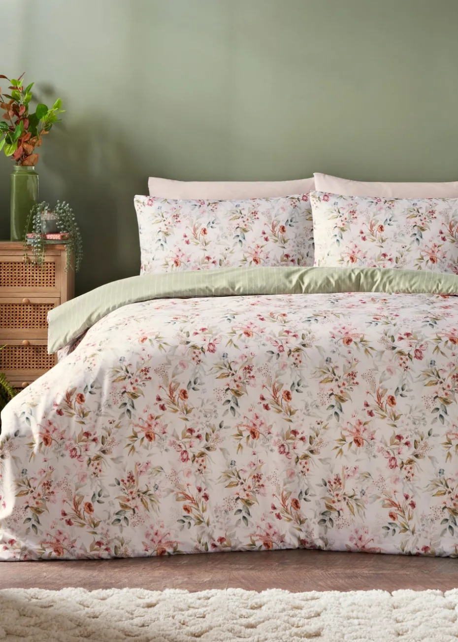 Green Peonies Duvet Set