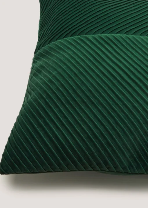 Green Pleated Velvet Cushion