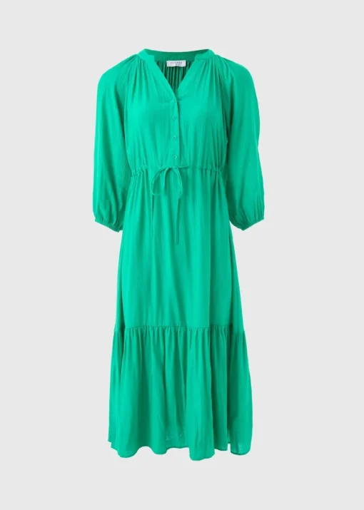 Green Raglan Midi Shirt Dress
