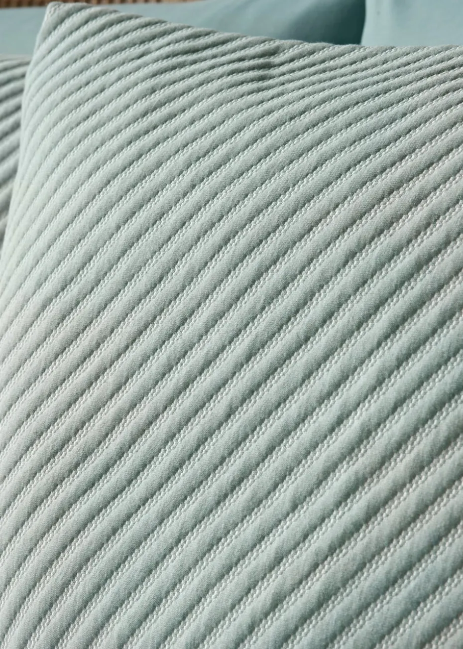 Green Ribbed Duvet Set