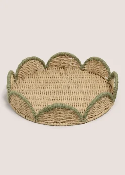Green Scallop Edge Tray
