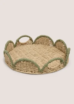 Green Scallop Edge Tray