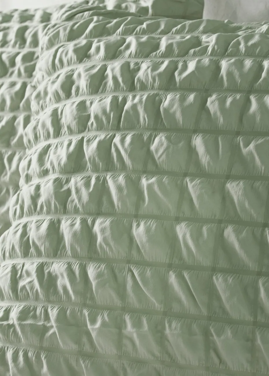 Green Seersucker Duvet Set