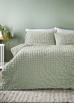 Green Seersucker Duvet Set