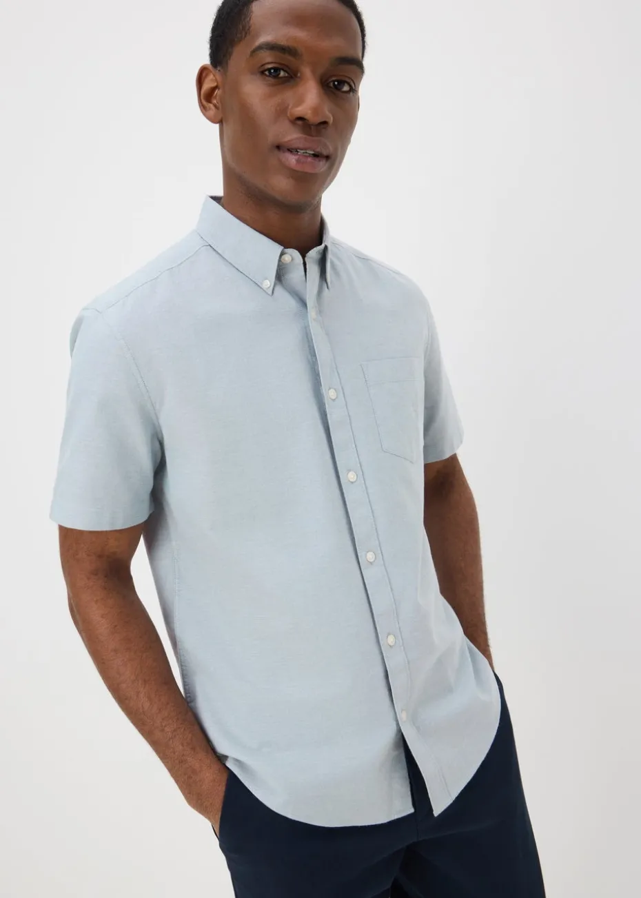 Green Short Sleeve Oxford Shirt