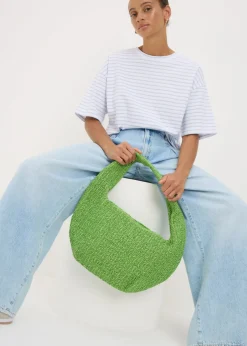 Green Straw Shoulder Bag