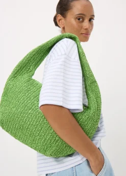 Green Straw Shoulder Bag
