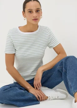 Green Stripe Fitted T-Shirt