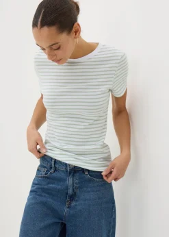 Green Stripe Fitted T-Shirt