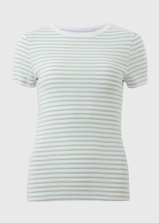 Green Stripe Fitted T-Shirt