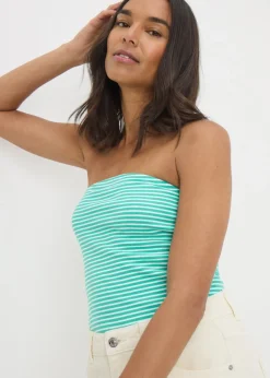 Green Stripe Ribbed Boobtube