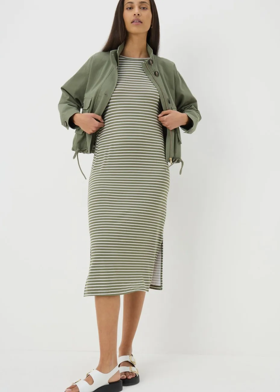 Green Stripe T-Shirt Dress