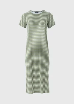 Green Stripe T-Shirt Dress