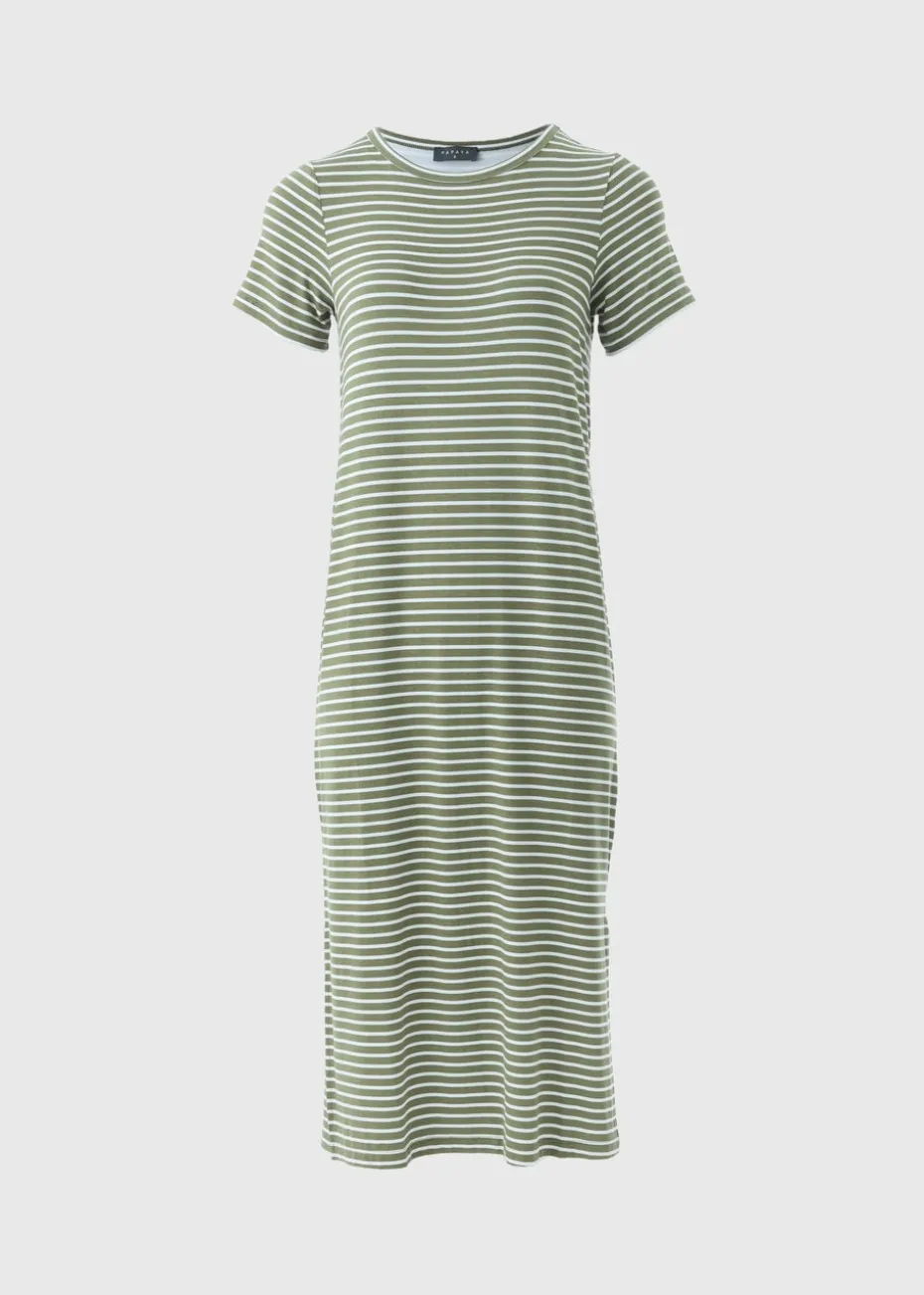 Green Stripe T-Shirt Dress
