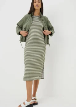 Green Stripe T-Shirt Dress