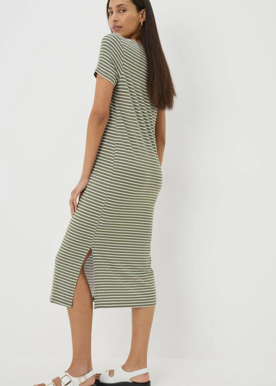 Green Stripe T-Shirt Dress