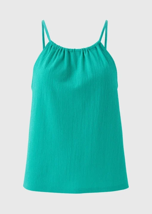 Green Textured Cami Co Ord Top