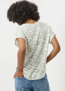 Green Zebra Print Pocket Box Top