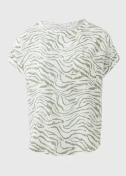 Green Zebra Print Pocket Box Top