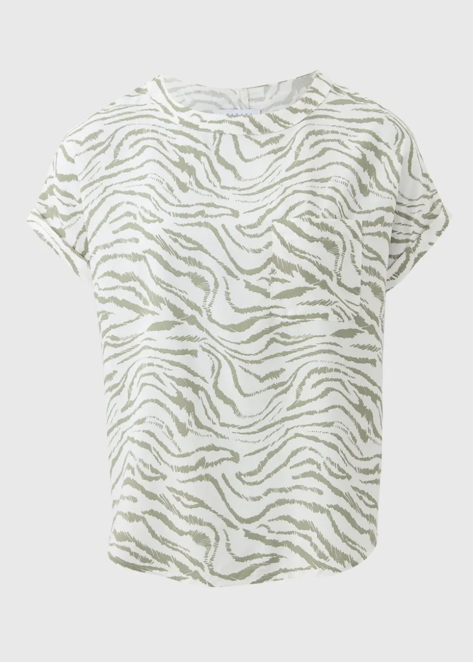 Green Zebra Print Pocket Box Top