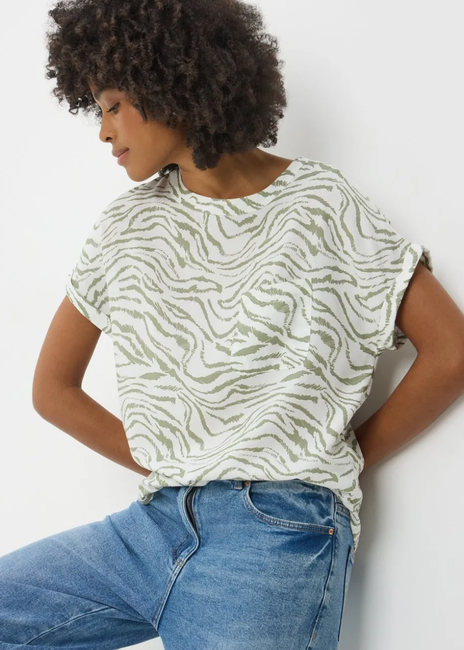 Green Zebra Print Pocket Box Top