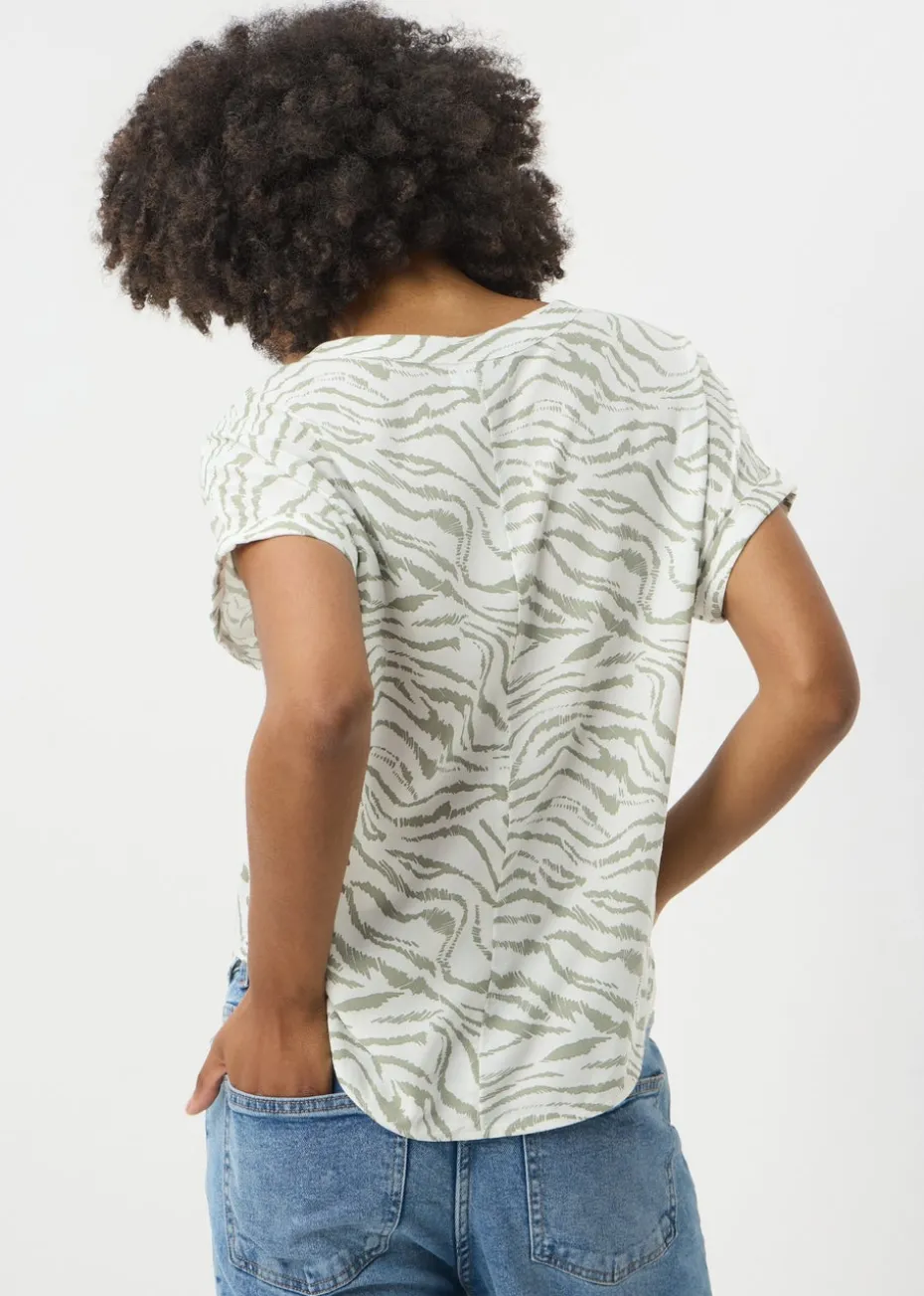 Green Zebra Print Pocket Box Top