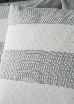Grey & White Stripe Waffle Duvet Set