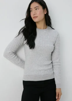 Grey Baby Cable Jumper