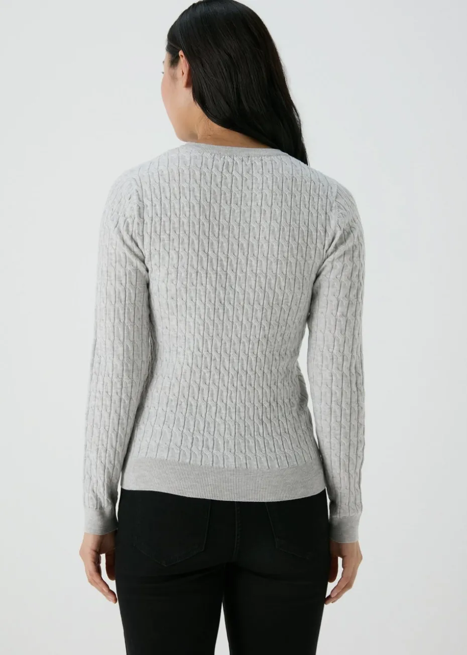 Grey Baby Cable Jumper