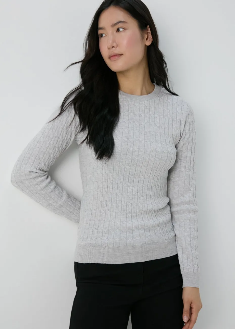 Grey Baby Cable Jumper