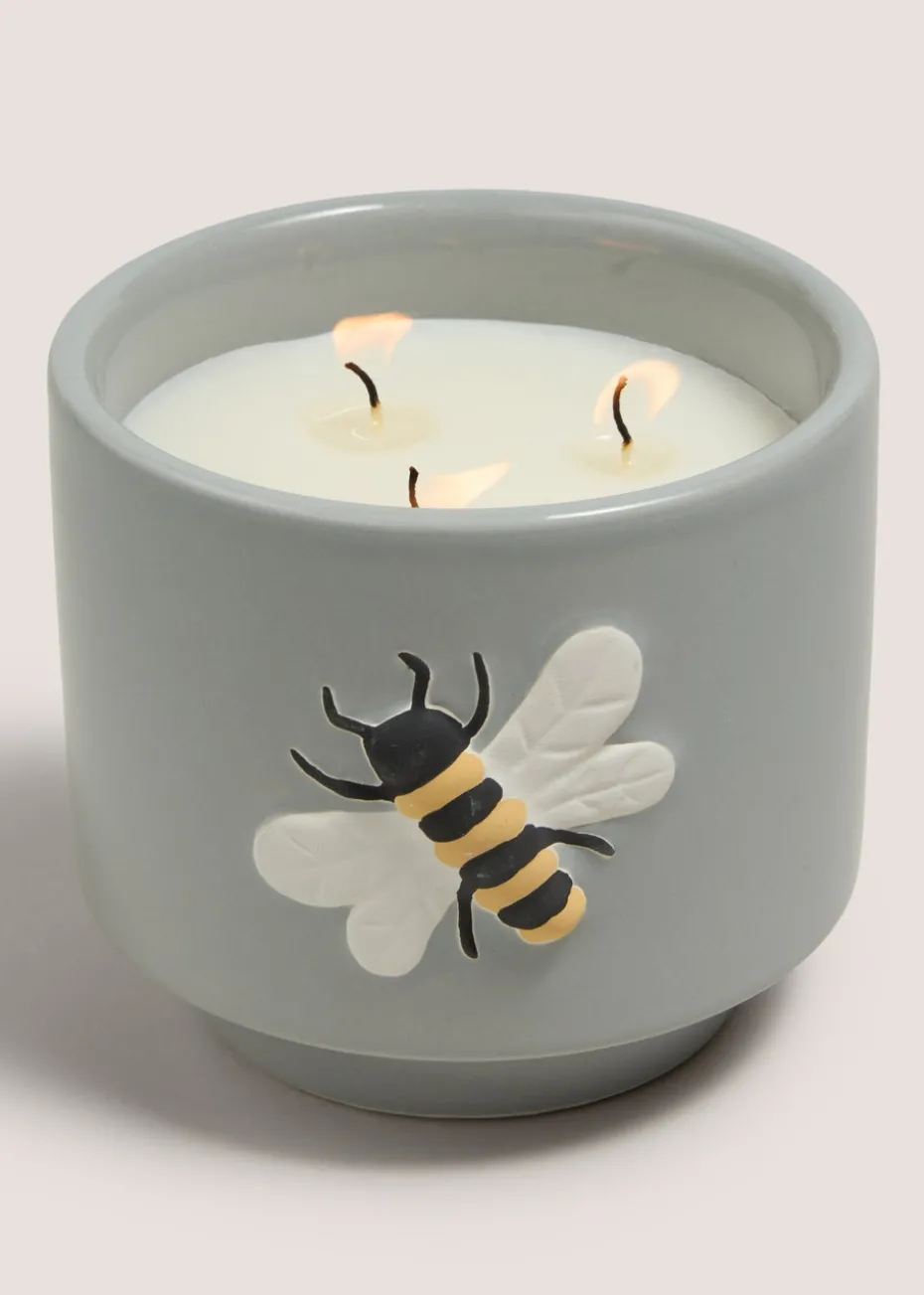 Grey Bee Candle