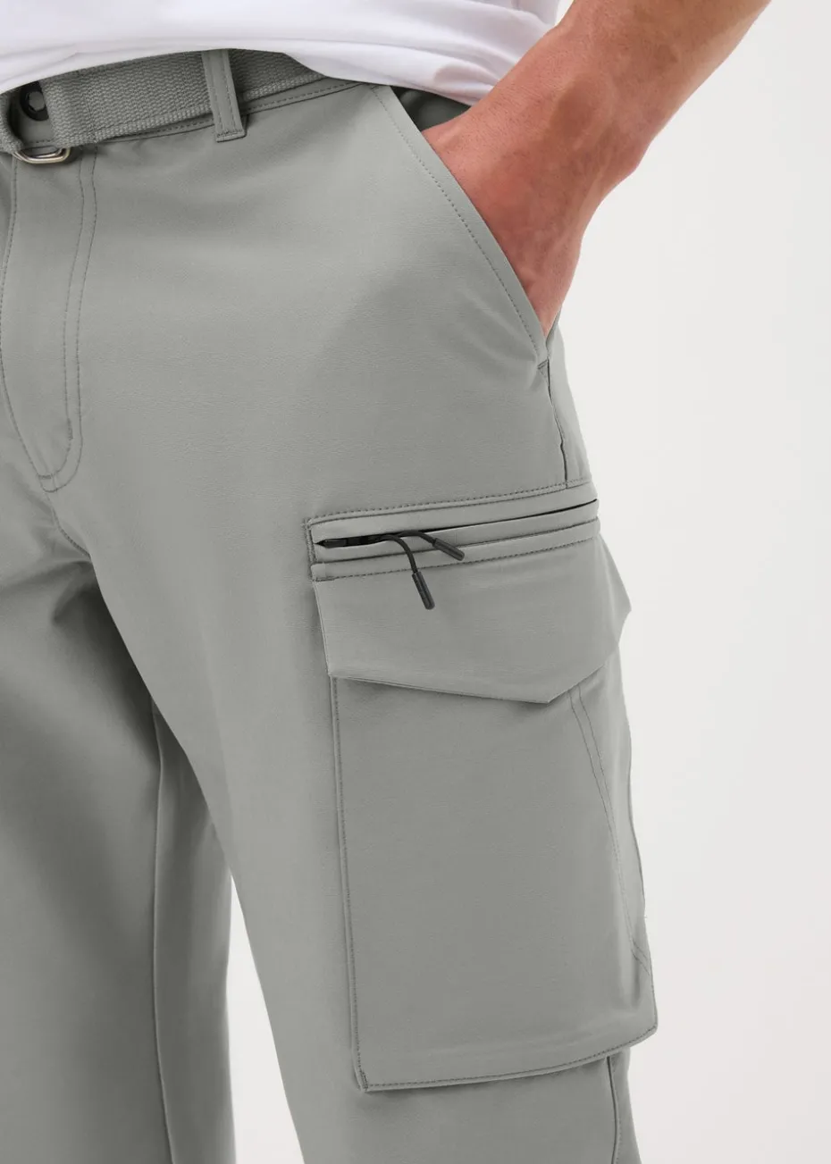 Grey Belted 3/4 Trek Shorts