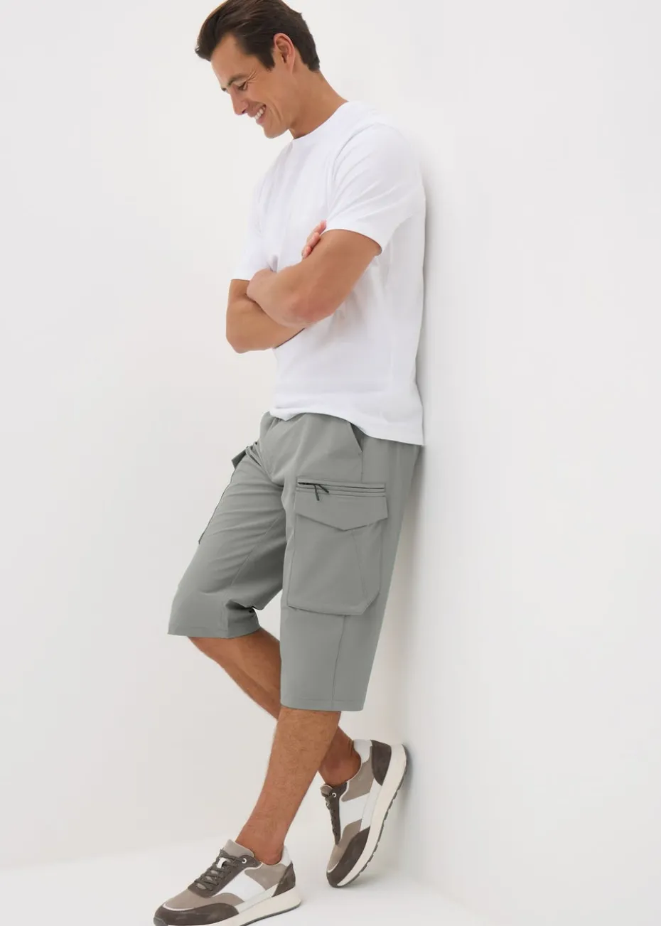 Grey Belted 3/4 Trek Shorts