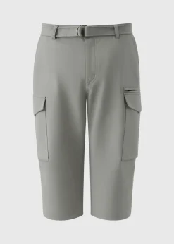 Grey Belted 3/4 Trek Shorts