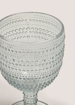Grey Bubble Embossed Wine Glass
