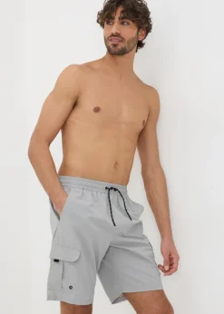 Grey Cargo Swim Shorts