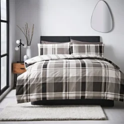 Grey Check Duvet Set