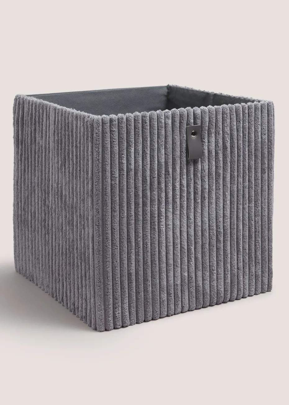Grey Corduroy Foldable Box