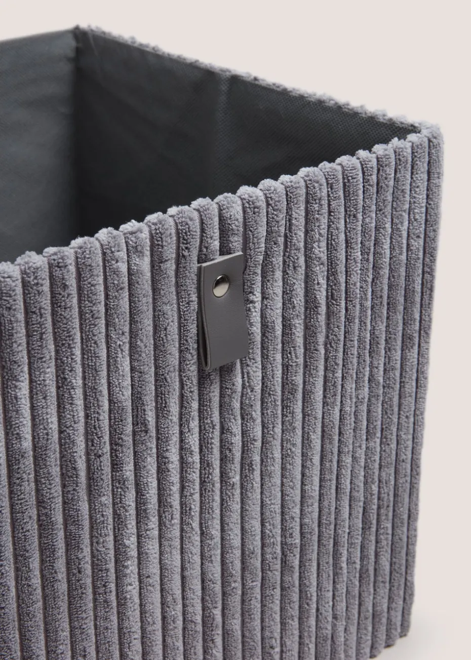 Grey Corduroy Foldable Box