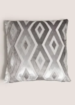 Grey Crushed Velvet Diamond Cushion