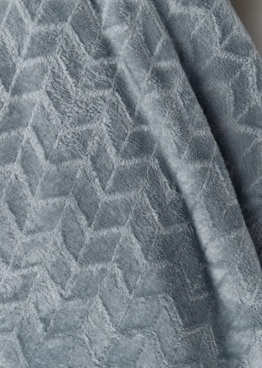 Grey Embossed Fleece Throw