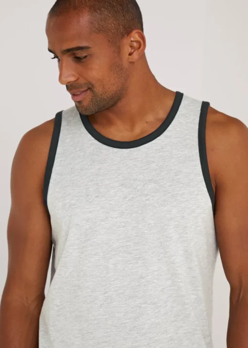 Grey Essential Jersey Ringer Vest Top